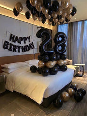 Luxury Birthday Room Setup | Black & Gold