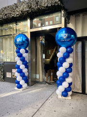Branded Balloon Columns | Blue & White